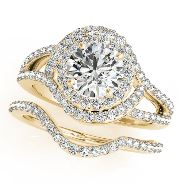 14K Yellow Gold Round Halo Engagement Ring Image 3 Ware's Jewelers Bradenton, FL