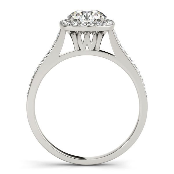 18K White Gold Round Halo Engagement Ring Image 2 Hingham Jewelers Hingham, MA