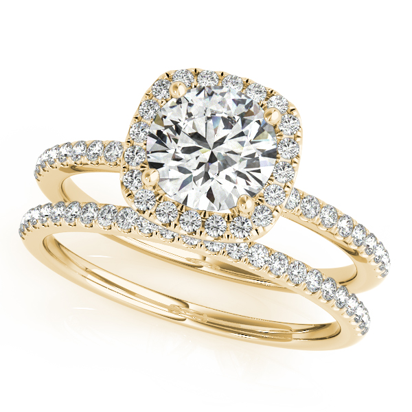 18K Yellow Gold Round Halo Engagement Ring Image 3 Ware's Jewelers Bradenton, FL