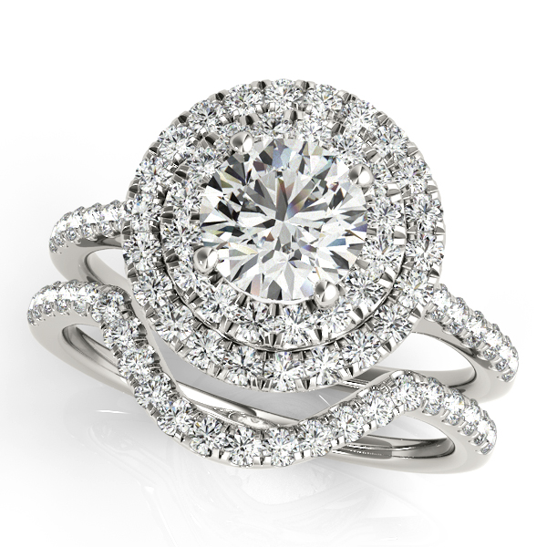18K White Gold Round Halo Engagement Ring Image 3 Ware's Jewelers Bradenton, FL