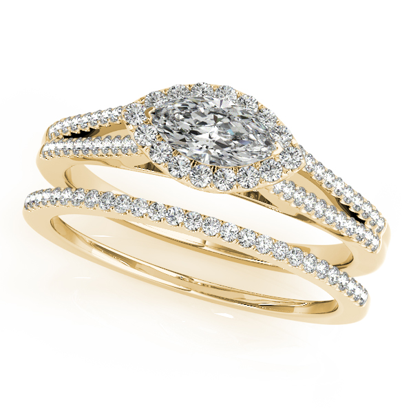 10K Yellow Gold Halo Engagement Ring Image 3 Ware's Jewelers Bradenton, FL