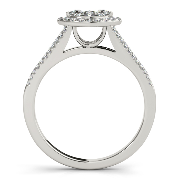 18K White Gold Halo Engagement Ring Image 2 Hess & Co Jewelers Lexington, VA