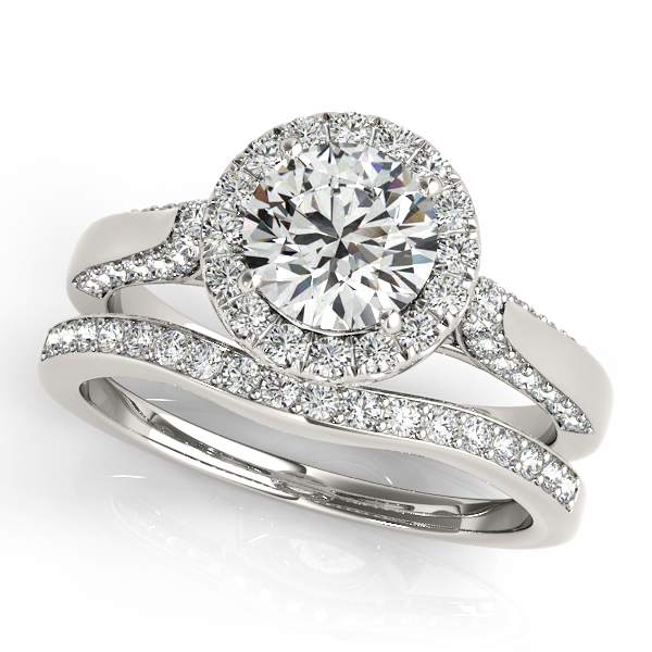 14K White Gold Round Halo Engagement Ring Image 3 Beerbower Jewelry Hollidaysburg, PA