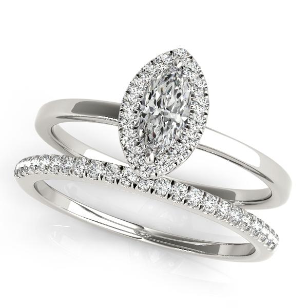 18K White Gold Halo Engagement Ring Image 3 Orin Jewelers Northville, MI