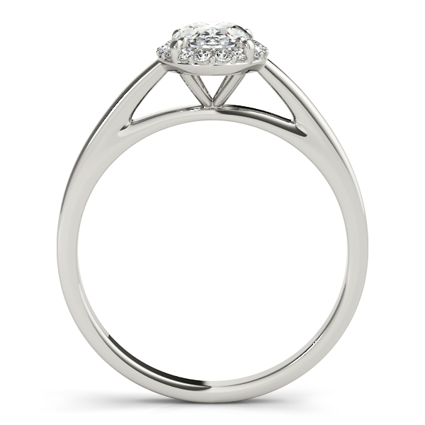 14K White Gold Oval Halo Engagement Ring Image 2 Hannoush Jewelers, Inc. Albany, NY