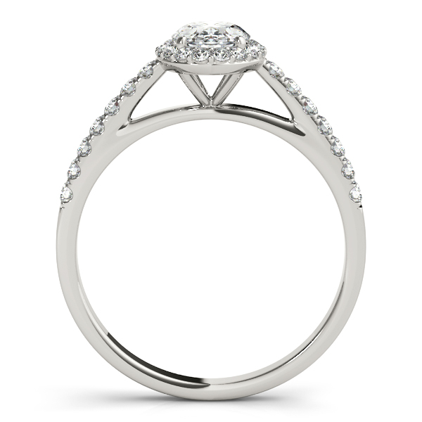 18K White Gold Oval Halo Engagement Ring Image 2 Hannoush Jewelers, Inc. Albany, NY