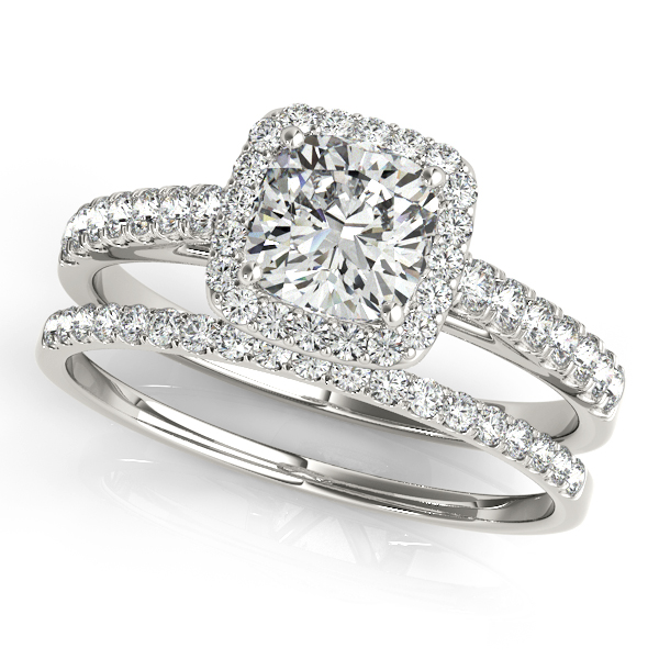 10K White Gold Halo Engagement Ring Image 3 Hingham Jewelers Hingham, MA