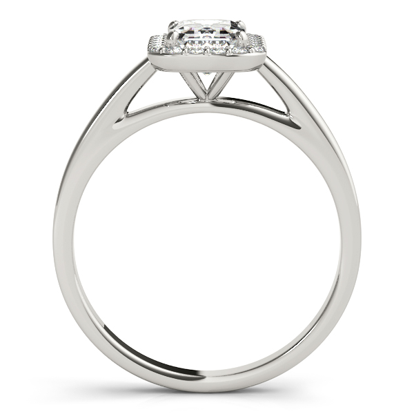 14K White Gold Emerald Halo Engagement Ring Image 2 Hannoush Jewelers, Inc. Albany, NY