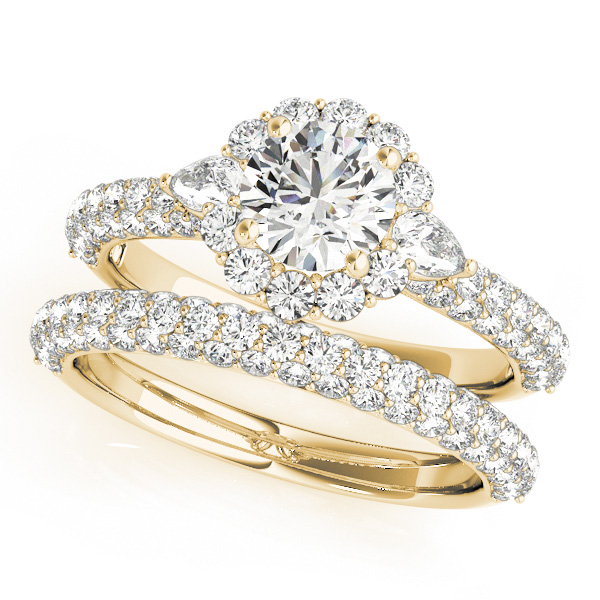 18K Yellow Gold Pavé Engagement Ring MULT ROW Image 3 Orin Jewelers Northville, MI