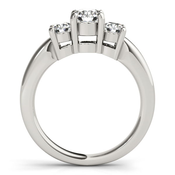 18K White Gold Three-Stone Round Engagement Ring Image 2 Vincent Anthony Jewelers Tulsa, OK