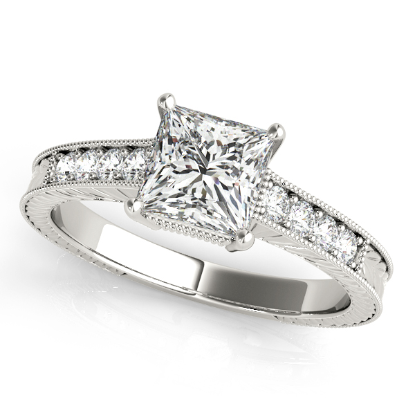 14K White Gold Antique Engagement Ring Grono and Christie Jewelers East Milton, MA