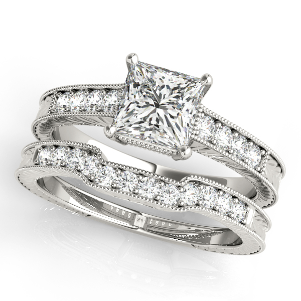1.20 CTW Antique Engagement Ring and Band ⋆ Diamond Exchange Houston