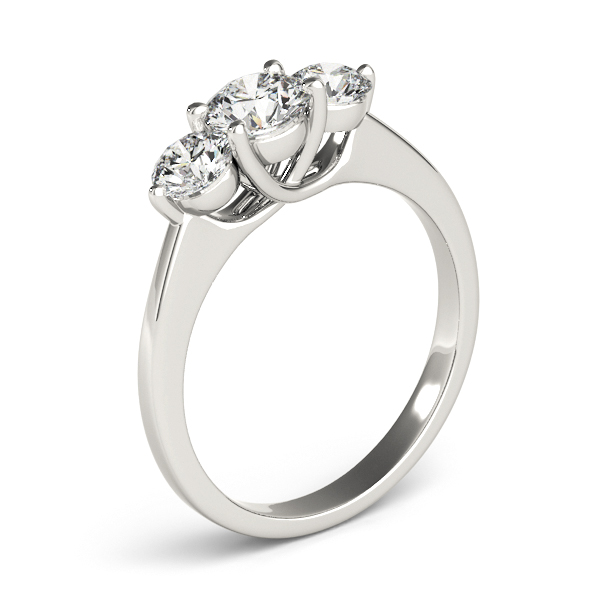18K White Gold Three-Stone Round Engagement Ring Image 3 Elgin's Fine Jewelry Baton Rouge, LA