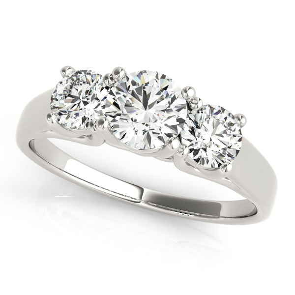 14K White Gold Three-Stone Round Engagement Ring Diedrich Jewelers Ripon, WI