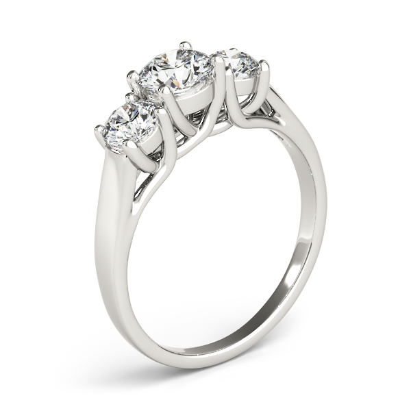 Antique 3-Stone Diamond Engagement Ring 1 Carat Platinum Trinity Band Old  Mine | Three stone engagement rings, Round diamond engagement rings, Future  engagement rings