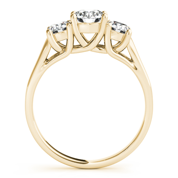 14K Yellow Gold Three-Stone Round Engagement Ring Image 2 Hannoush Jewelers, Inc. Albany, NY