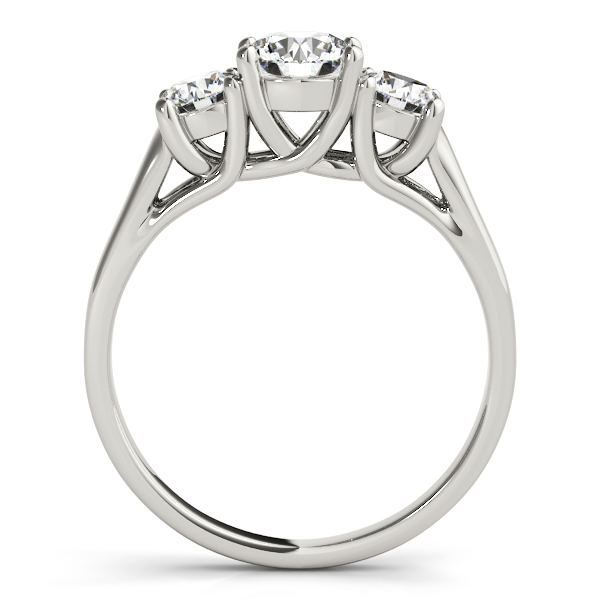 14K White Gold Three-Stone Round Engagement Ring Image 2 Double Diamond Jewelry Olympic Valley, CA