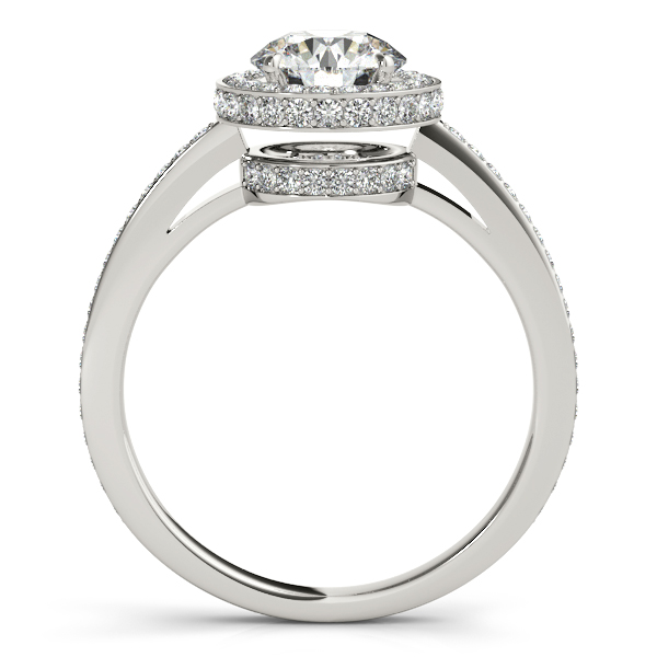 14K White Gold Round Halo Engagement Ring Image 2 Hess & Co Jewelers Lexington, VA