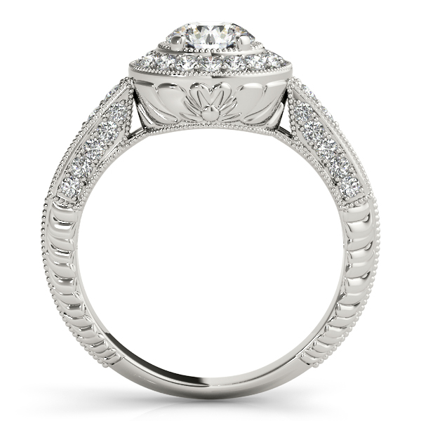 14K White Gold Round Halo Engagement Ring Image 2 Score's Jewelers Anderson, SC