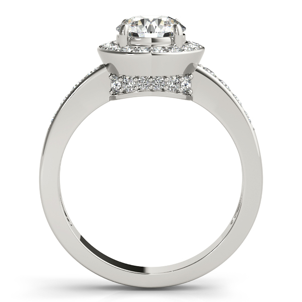 14K White Gold Round Halo Engagement Ring Image 2 Hingham Jewelers Hingham, MA