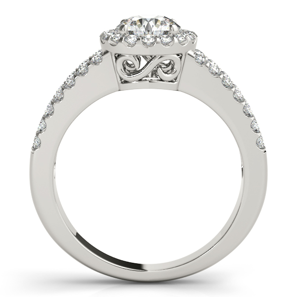 10K White Gold Round Halo Engagement Ring Image 2 Barthau Jewellers Stouffville, ON
