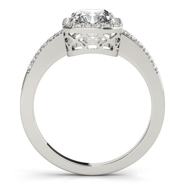 18K White Gold Emerald Halo Engagement Ring Image 2 Jones Jeweler Celina, OH