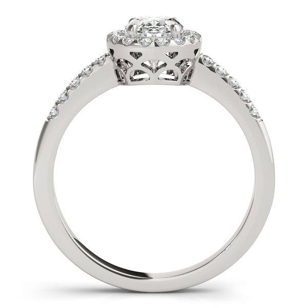 18K White Gold Oval Halo Engagement Ring Image 2 Hingham Jewelers Hingham, MA