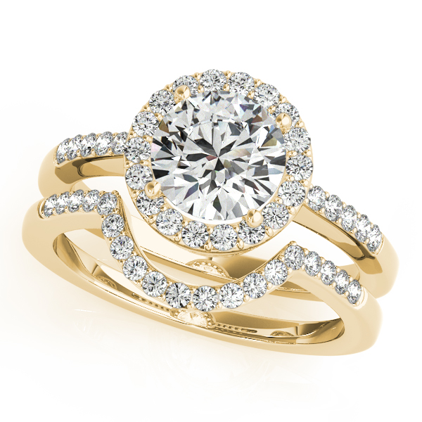 10K Yellow Gold Round Halo Engagement Ring Image 3 Amy's Fine Jewelry Williamsville, NY
