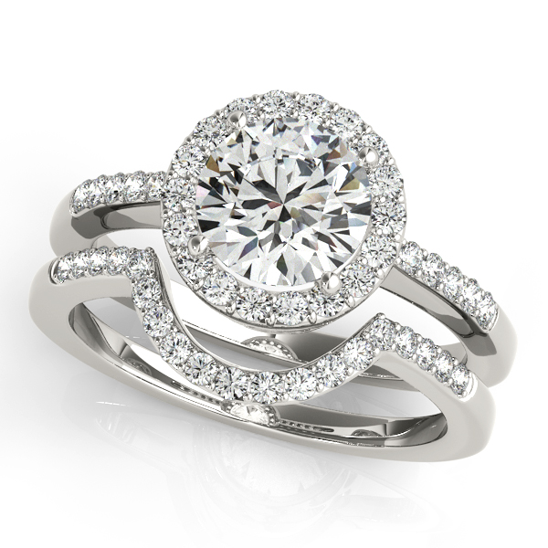 18K White Gold Round Halo Engagement Ring Image 3 Hingham Jewelers Hingham, MA