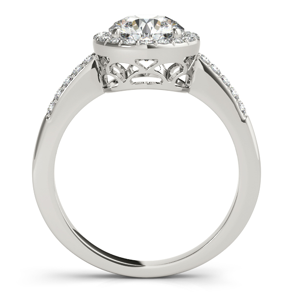 18K White Gold Round Halo Engagement Ring Image 2 J. Garett Jewelers Wilmington, NC