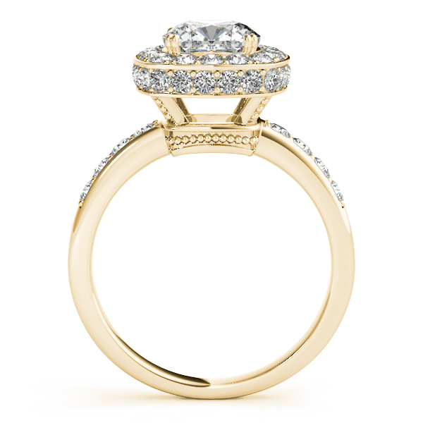 18K Yellow Gold Halo Engagement Ring Image 2 Holliday Jewelry Klamath Falls, OR