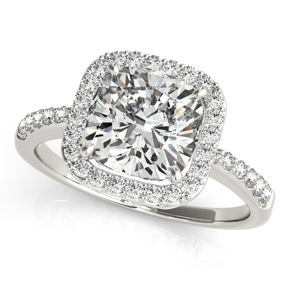 14K White Gold Halo Engagement Ring Meigs Jewelry Tahlequah, OK