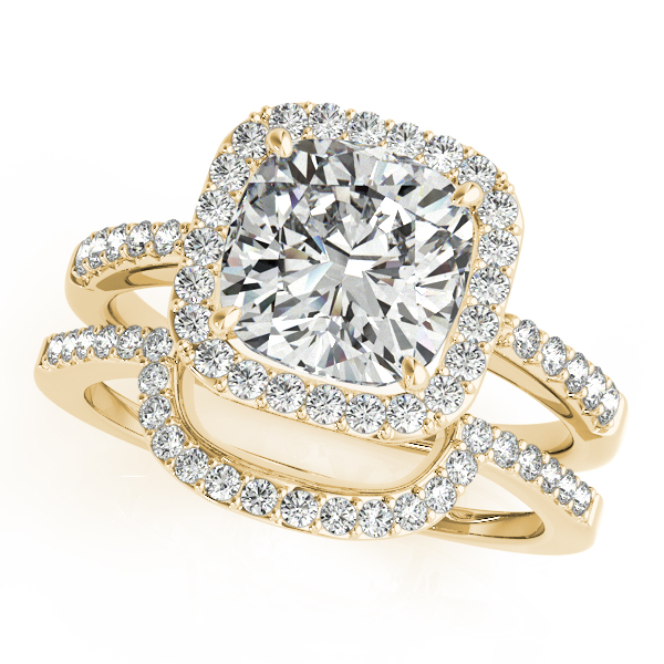 14K Yellow Gold Halo Engagement Ring Image 3 Venus Jewelers Somerset, NJ