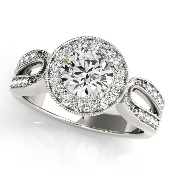 Round Diamond In Cushion Shaped Engagement Ring | Adiamor
