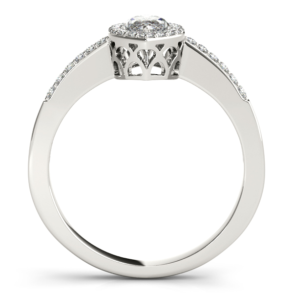 18K White Gold Halo Engagement Ring Image 2 Hannoush Jewelers, Inc. Albany, NY