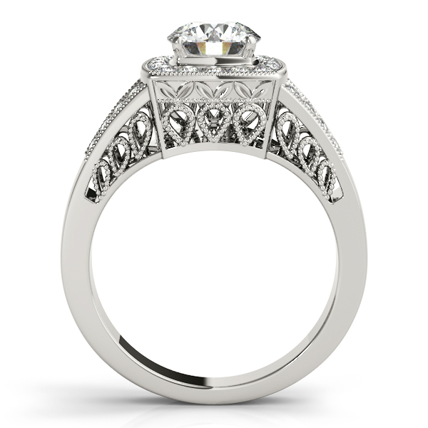 Platinum Round Halo Engagement Ring Image 2 Hingham Jewelers Hingham, MA
