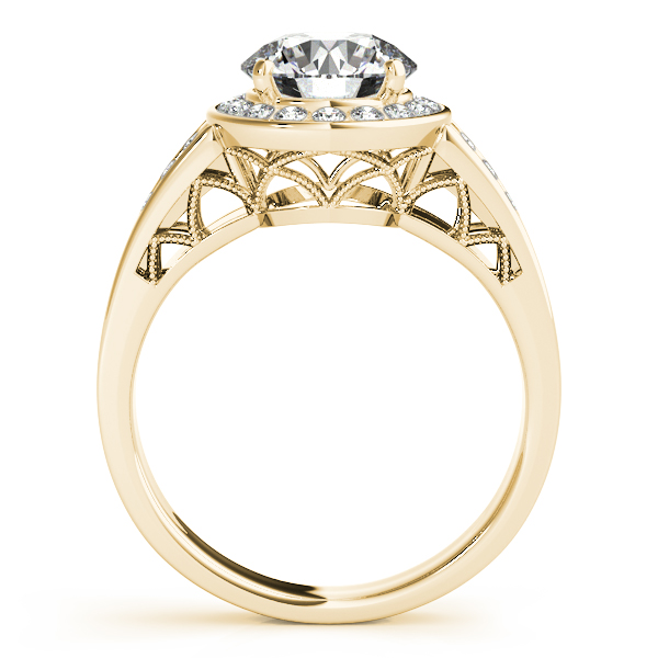 18K Yellow Gold Round Halo Engagement Ring Image 2 Swift's Jewelry Fayetteville, AR