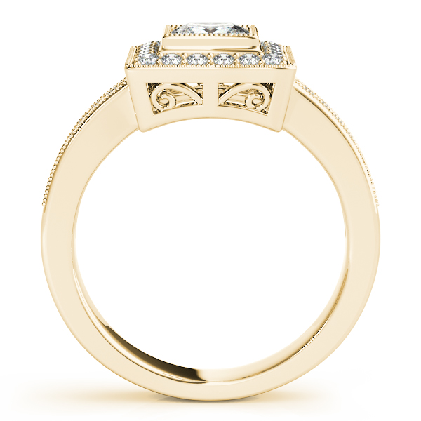 14K Yellow Gold Halo Engagement Ring Image 2 Hannoush Jewelers, Inc. Albany, NY