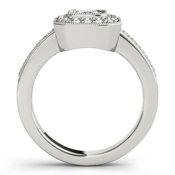 14K White Gold Halo Engagement Ring Image 2 Hingham Jewelers Hingham, MA