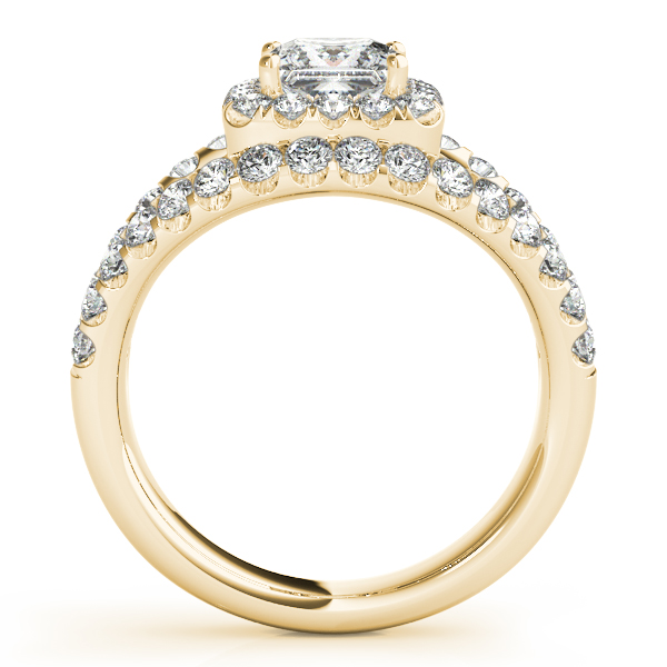 10K Yellow Gold Halo Engagement Ring Image 2 Ware's Jewelers Bradenton, FL
