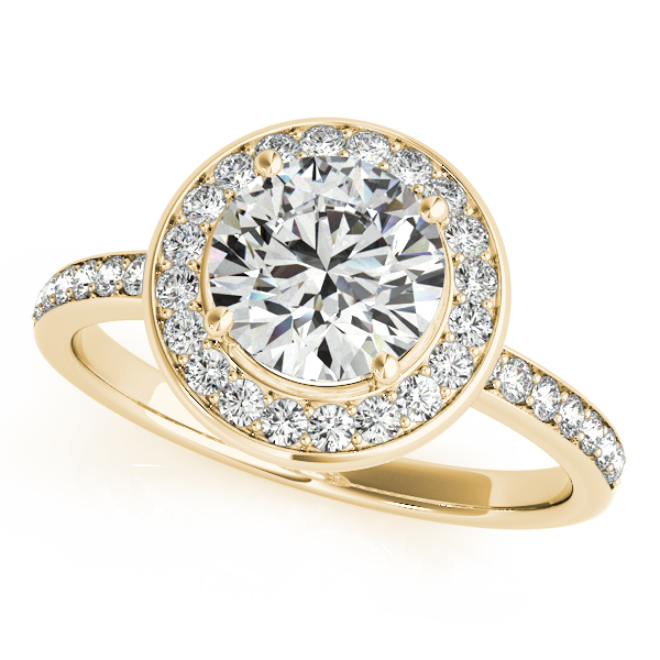 18K Yellow Gold Round Halo Engagement Ring Hingham Jewelers Hingham, MA
