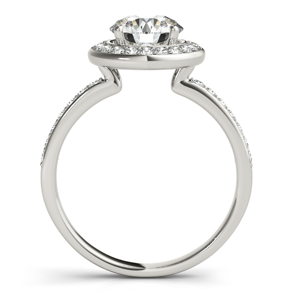 14K White Gold Round Halo Engagement Ring Image 2 West and Company Auburn, NY