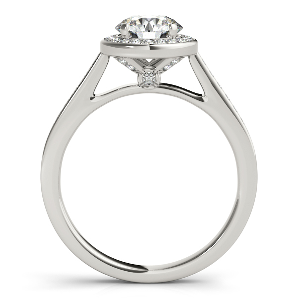 14K White Gold Round Halo Engagement Ring Image 2 Hingham Jewelers Hingham, MA