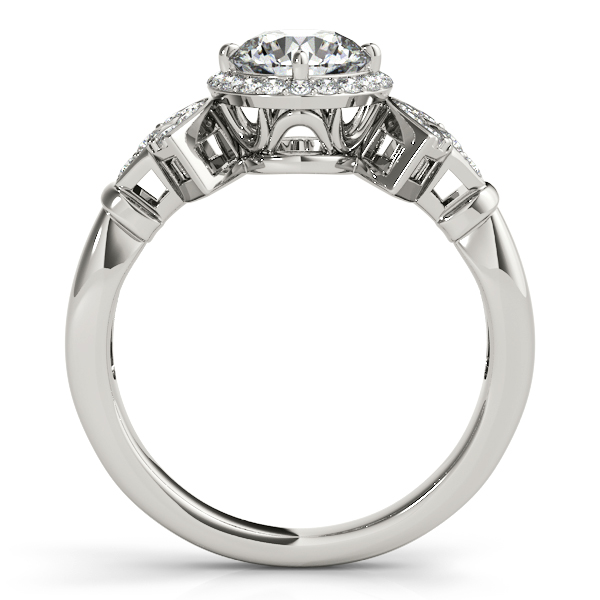 18K White Gold Round Halo Engagement Ring Image 2 Score's Jewelers Anderson, SC