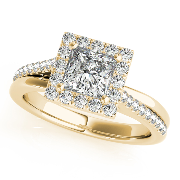 14K Yellow Gold Halo Engagement Ring Knowles Jewelry of Minot Minot, ND