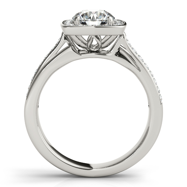 18K White Gold Round Halo Engagement Ring Image 2 Ballard & Ballard Fountain Valley, CA