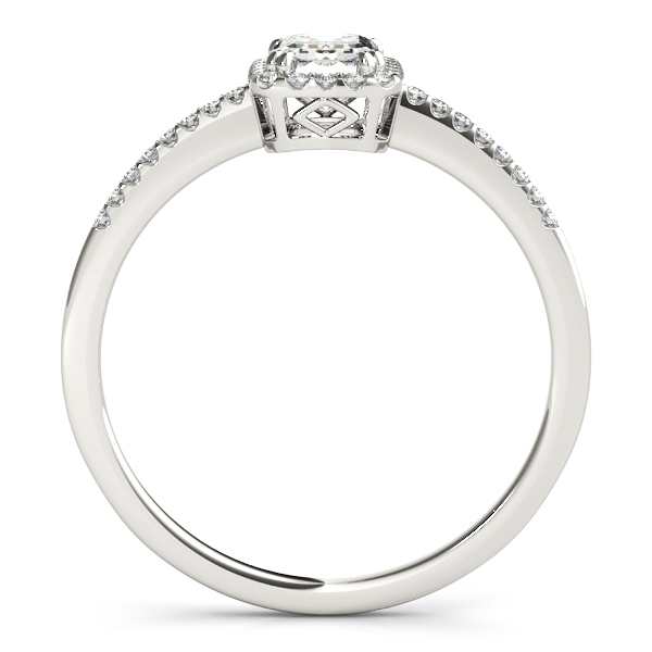 14K White Gold Emerald Halo Engagement Ring Image 2 Franzetti Jewelers Austin, TX