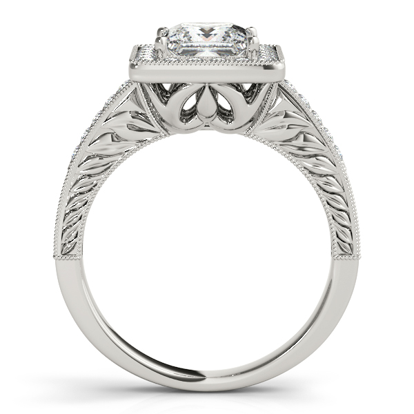 14K White Gold Cushion Cut Engagement Ring