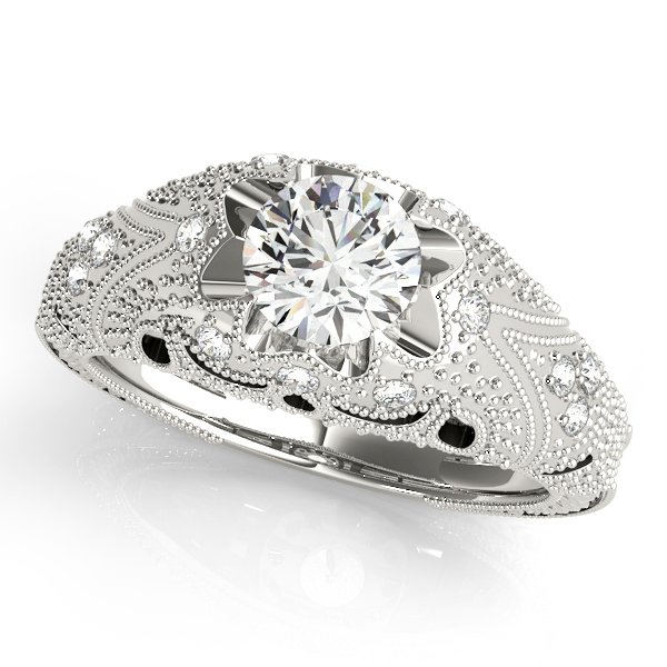 Platinum Antique Engagement Ring Score's Jewelers Anderson, SC
