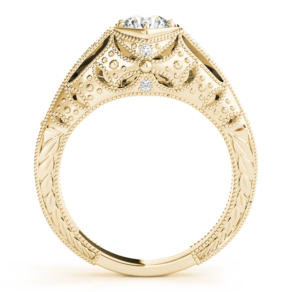 18K Yellow Gold Antique Engagement Ring Image 2 Grono and Christie Jewelers East Milton, MA